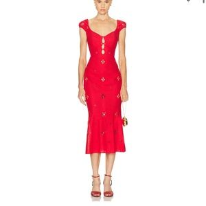 Mirror Palais Maria  Red Midi Dress
